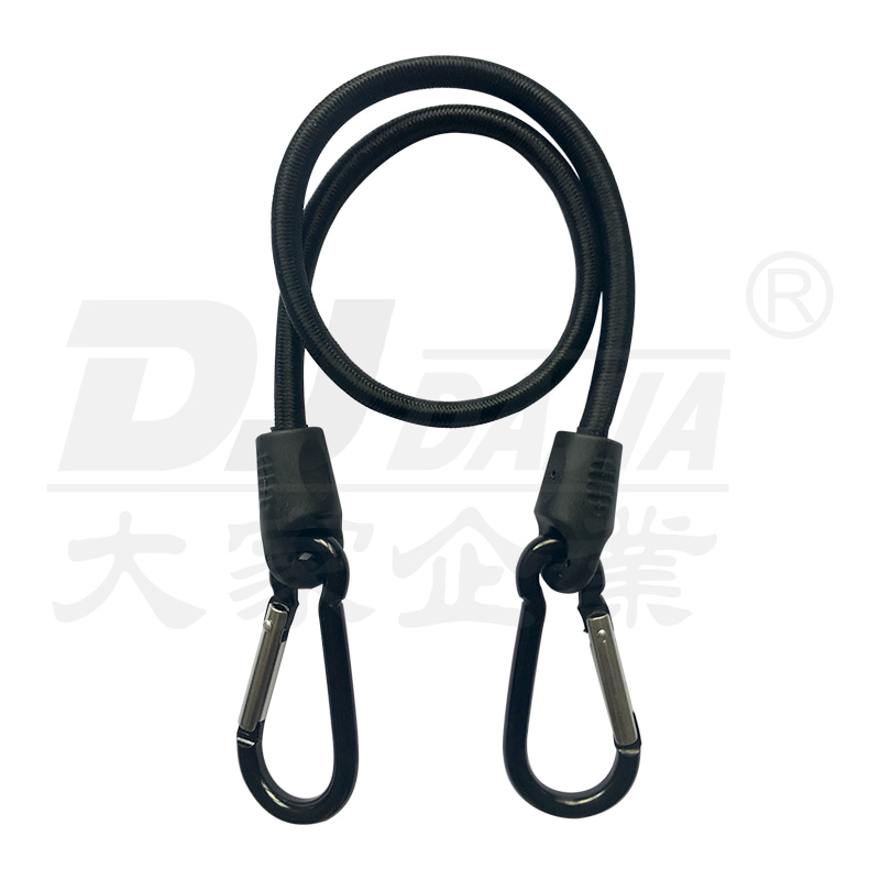 Runda bungee -sladdar med dubbelinjektion Connect carabiners